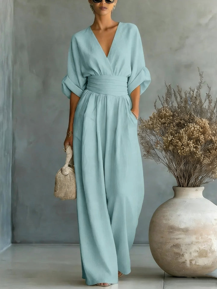 Felicite | Wide Leg Linen Jumpsuit