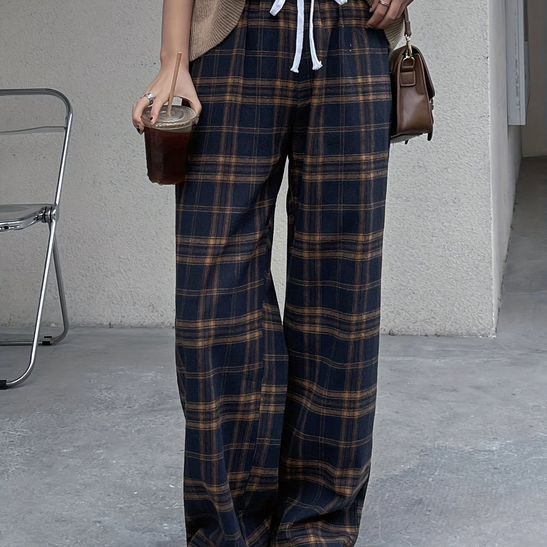 Sidonia | Woven Tartan Check Trousers