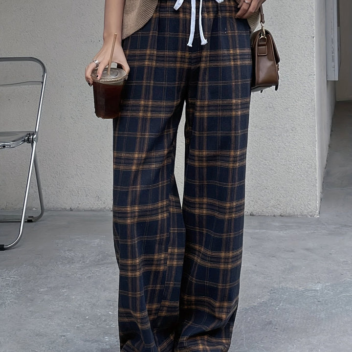 Sidonia | Woven Tartan Check Trousers