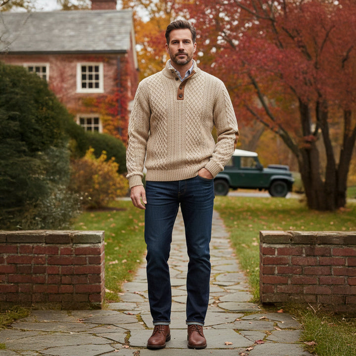 Régis | Cashmere Blend Cable Knit Sweater