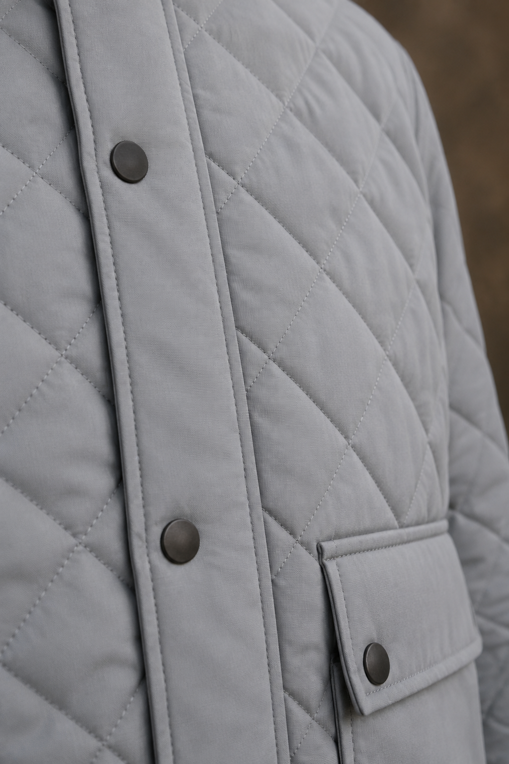 Diamond Quilted Field Jacket - material close-up