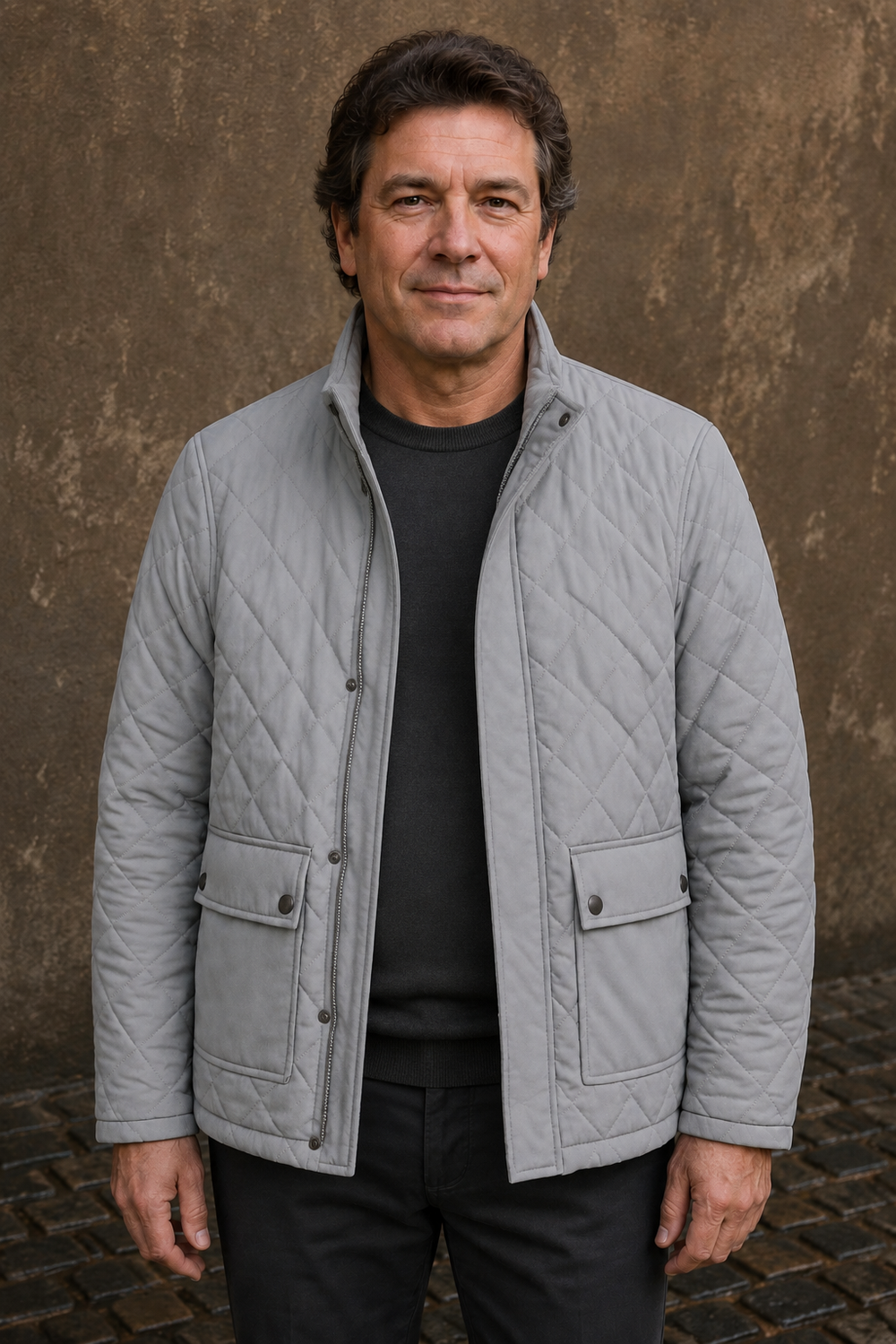 Diamond Quilted Field Jacket - hero open
