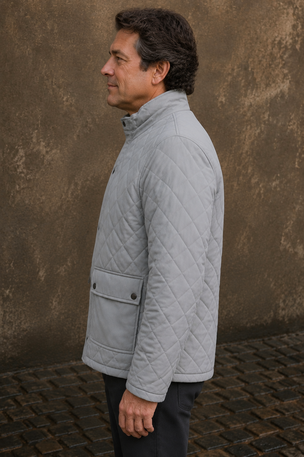 Diamond Quilted Field Jacket - side