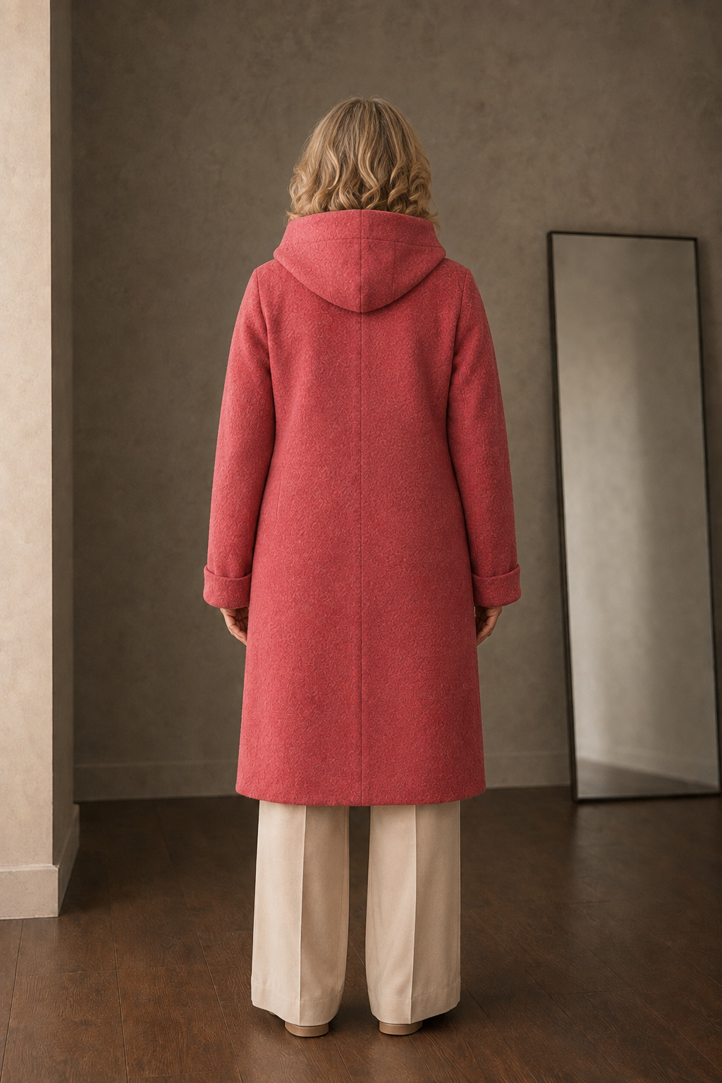 Dorothea | Cotton Blend Mid-Length Coat - Pink