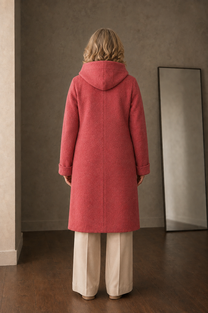 Dorothea | Cotton Blend Mid-Length Coat - Pink