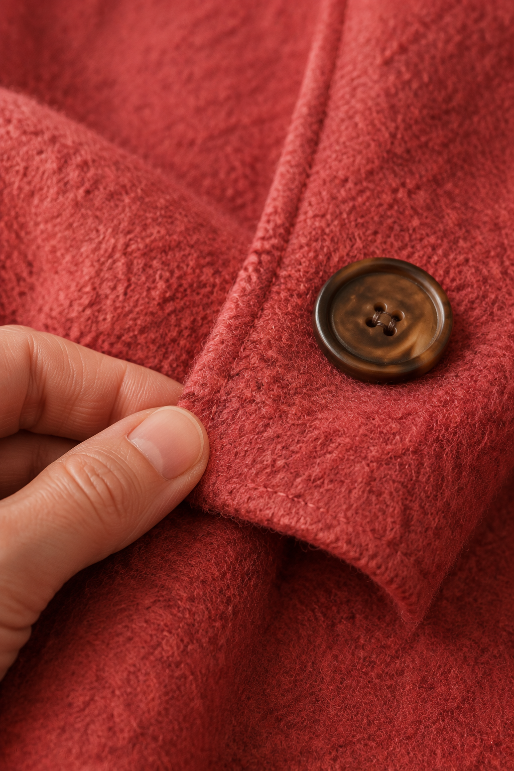 Dorothea | Cotton Blend Mid-Length Coat - fabric close-up