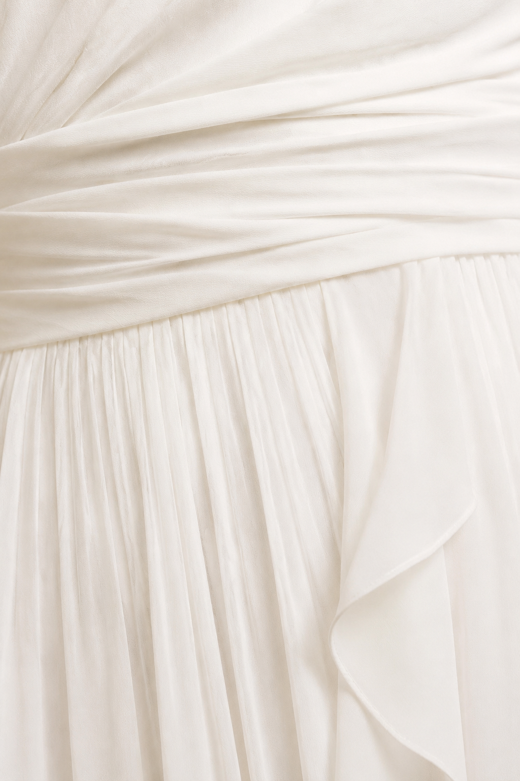 Draped Neck Pleated Midi Dress - fabric close-up