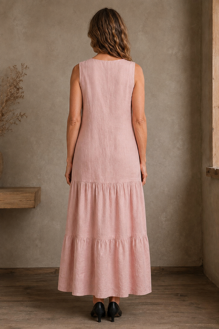 Layered Sleeveless Maxi Dress - back view