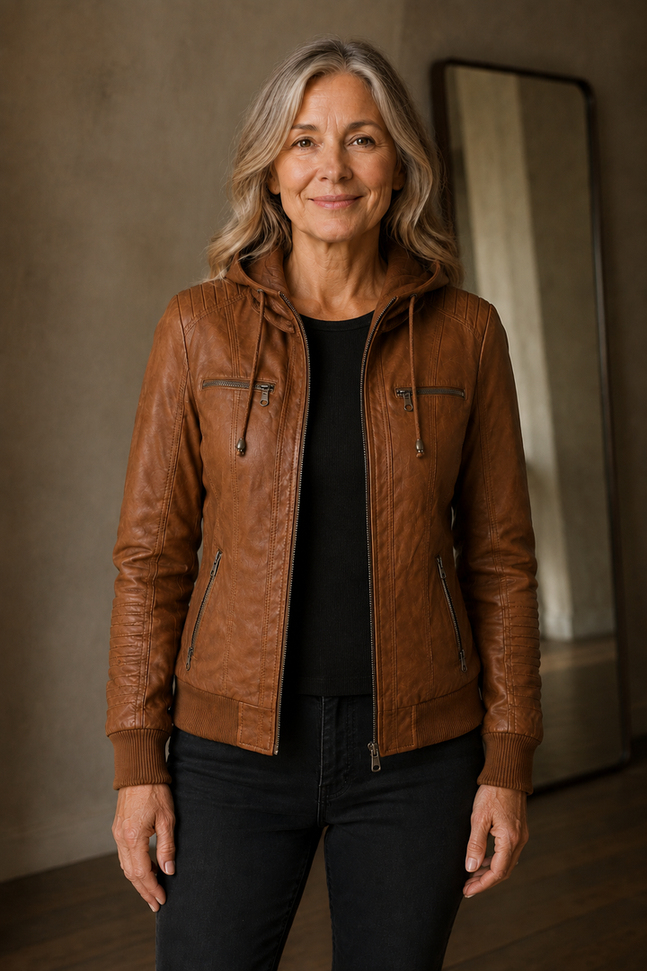 Dupont elegant leather jacket open