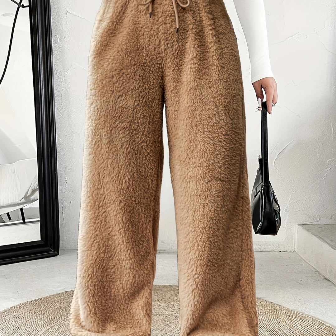 Rosanie | Reversible Plush Palazzo Trousers