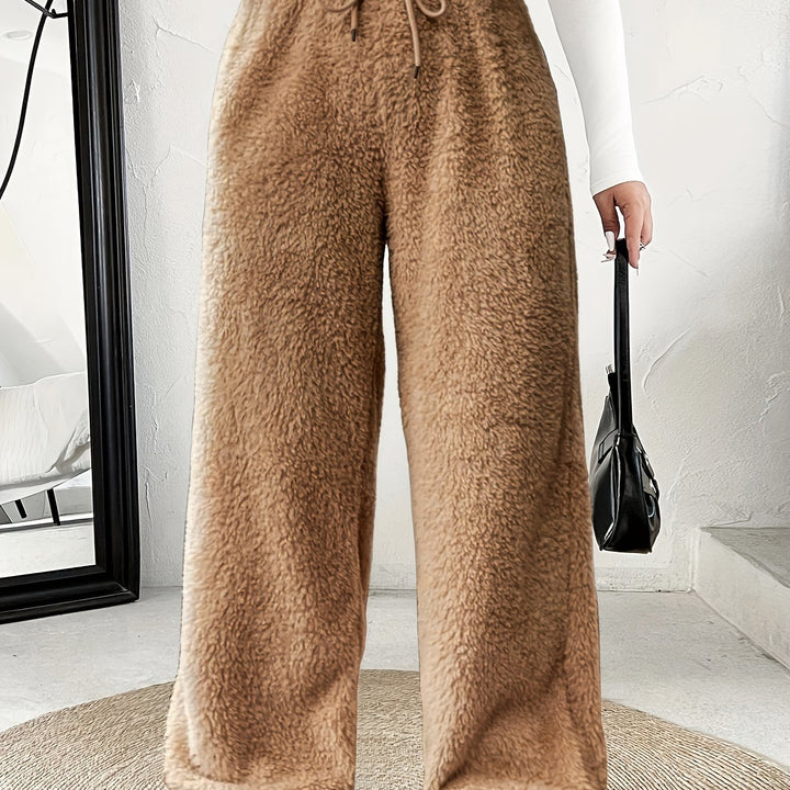Rosanie | Reversible Plush Palazzo Trousers