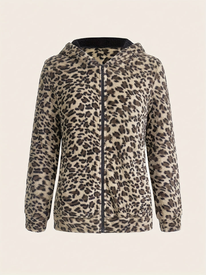 Micheline | Leopard Print Zip Hoodie