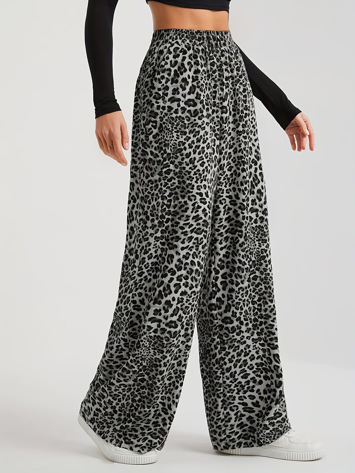 Rosita | Small Leopard Print Wide Leg Pants