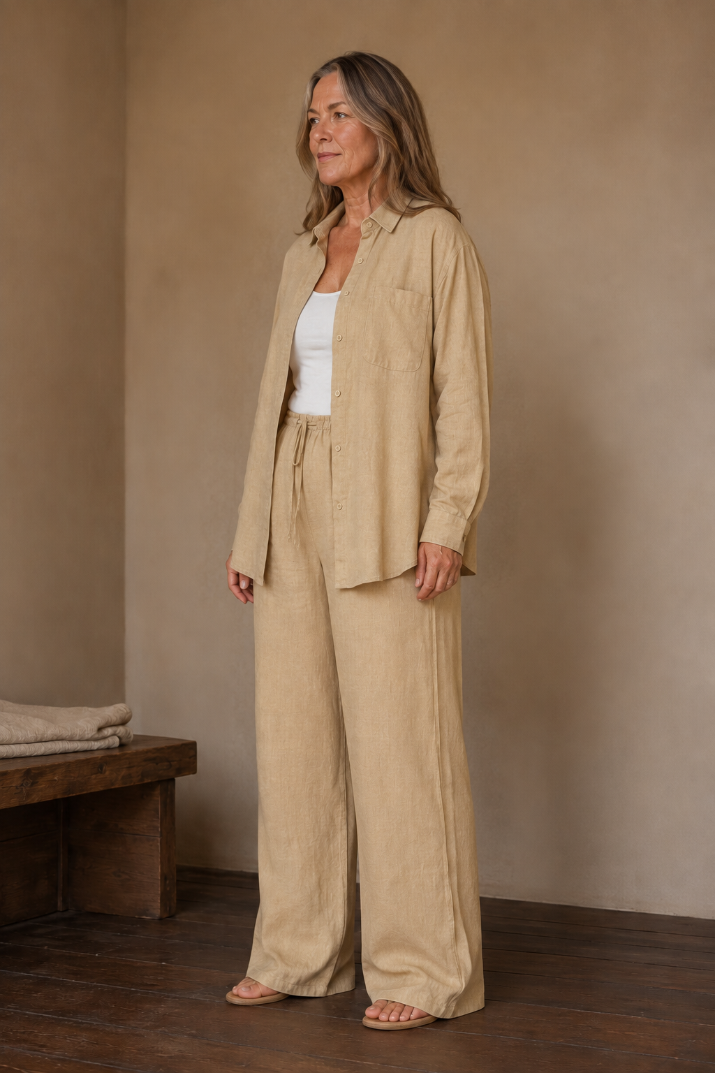 Edwige | Cotton Linen Two Piece Set - Sand