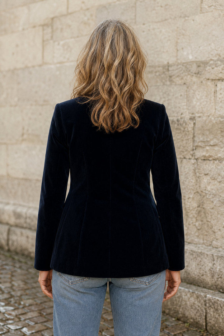 Élise | Dense Weave Tailored Blazer - Black