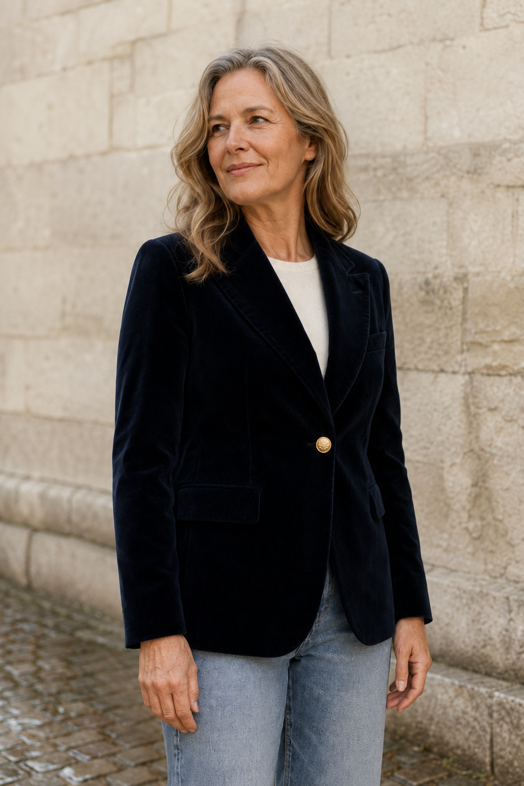 Élise | Dense Weave Tailored Blazer - Black