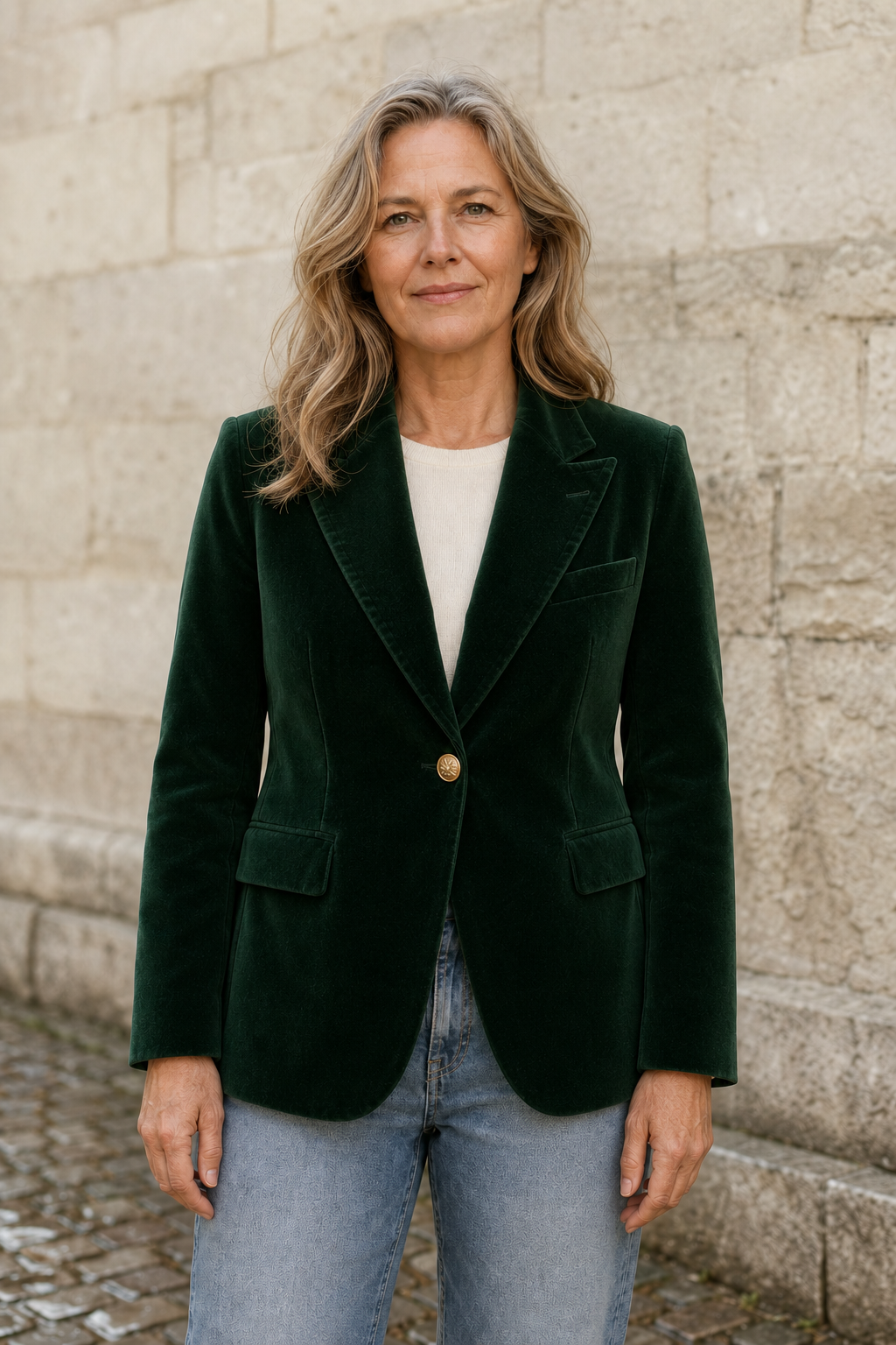 Élise | Dense Weave Tailored Blazer - Green