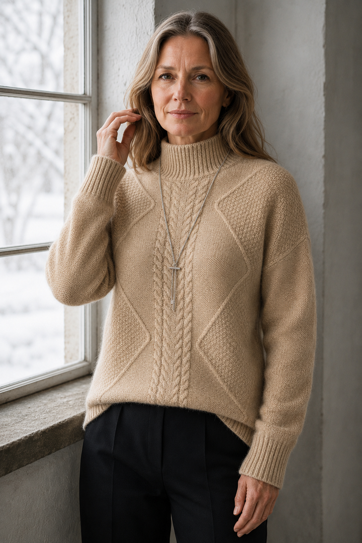Ellen | Cashmere Blend Sweater - Beige
