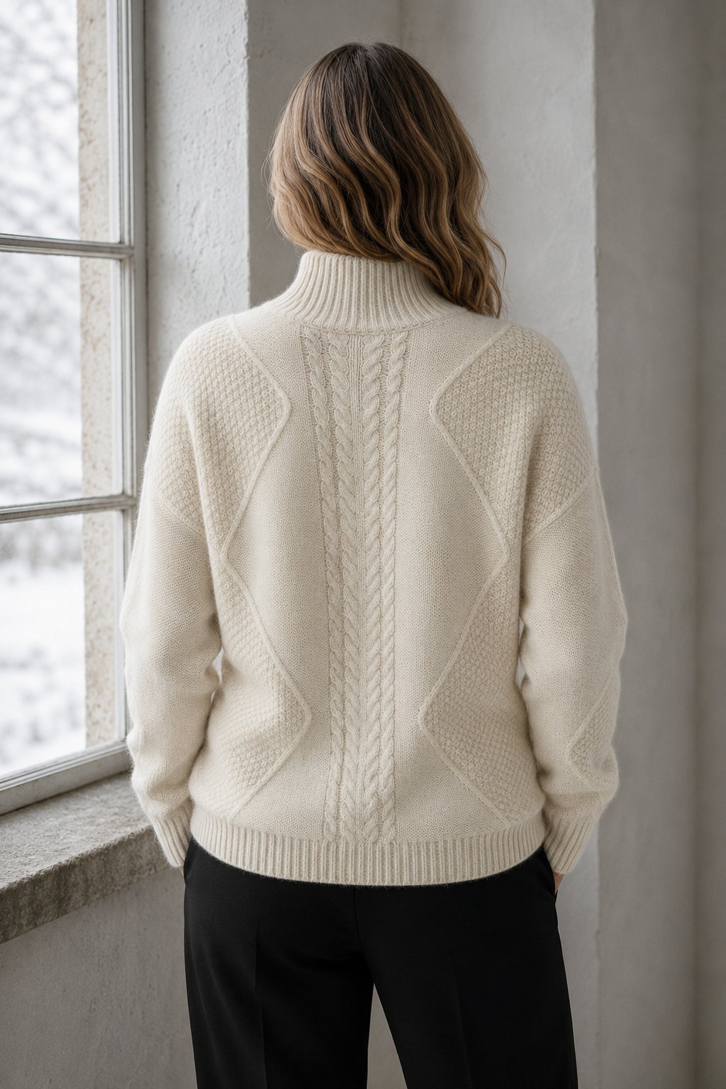 Ellen | Cashmere Blend Sweater - White