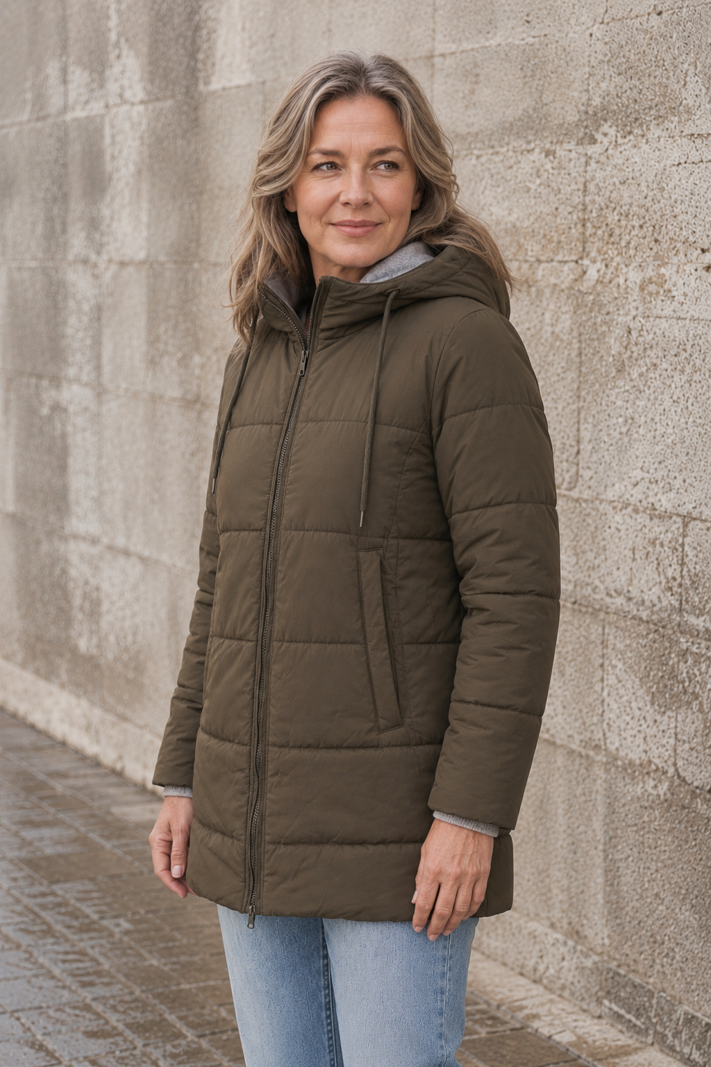Emmeline | Insulated Hooded Puffer - Army Green