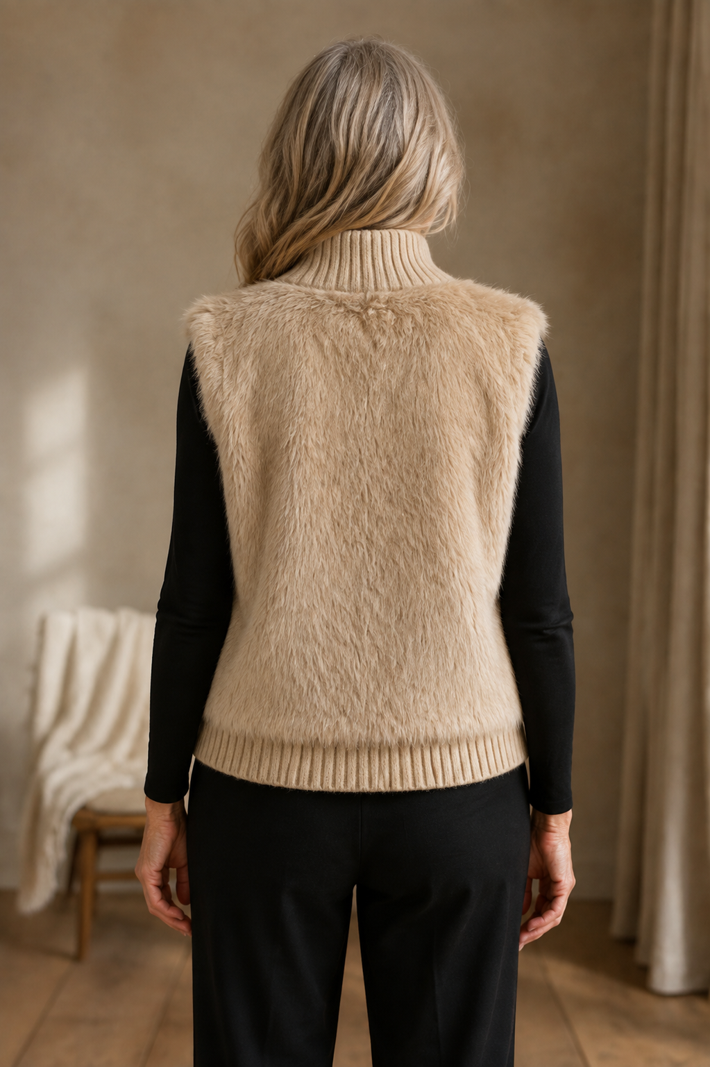 Ermeline khaki vest back view