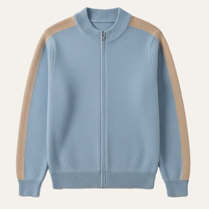 Hugues | 100% Wool Jacquard Zip Knit