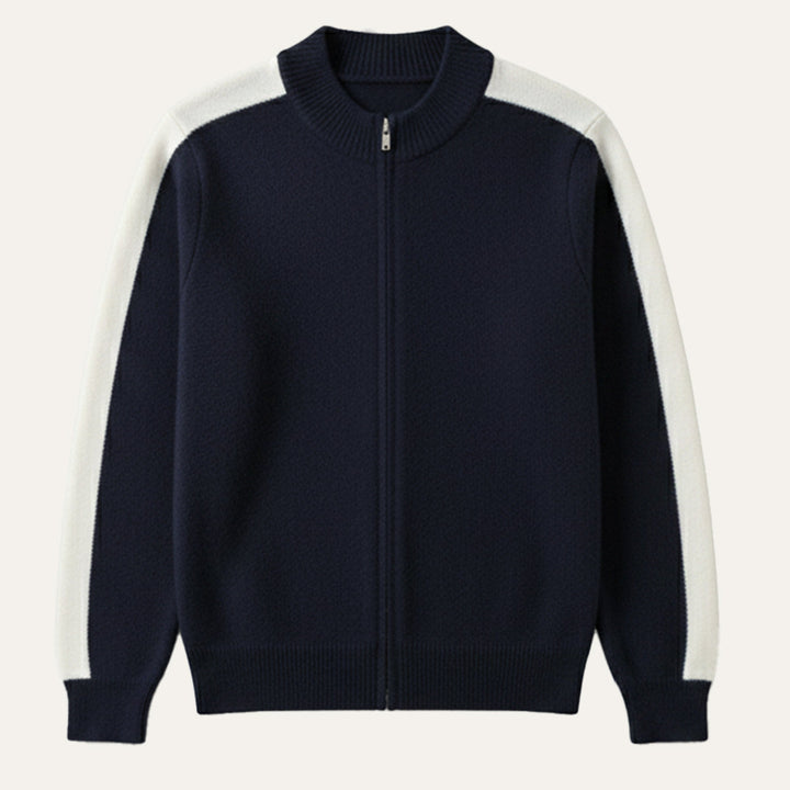 Hugues | 100% Wool Jacquard Zip Knit