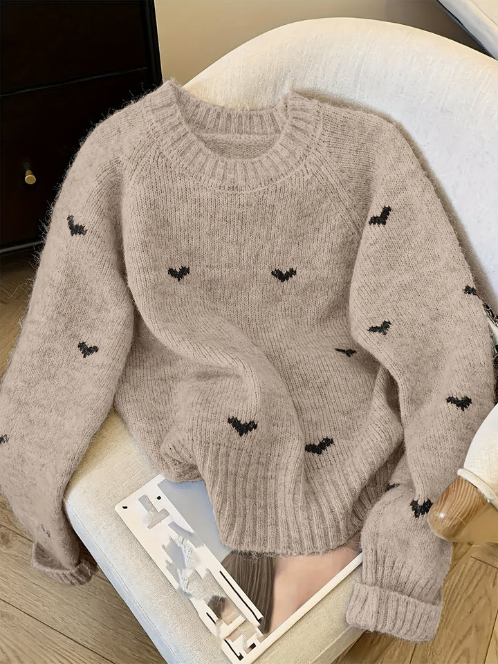 Janet | Raglan Crew Neck Wool Sweater
