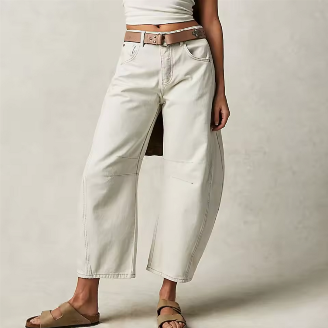 Malvine | Barrel Leg Cotton Denim Jeans