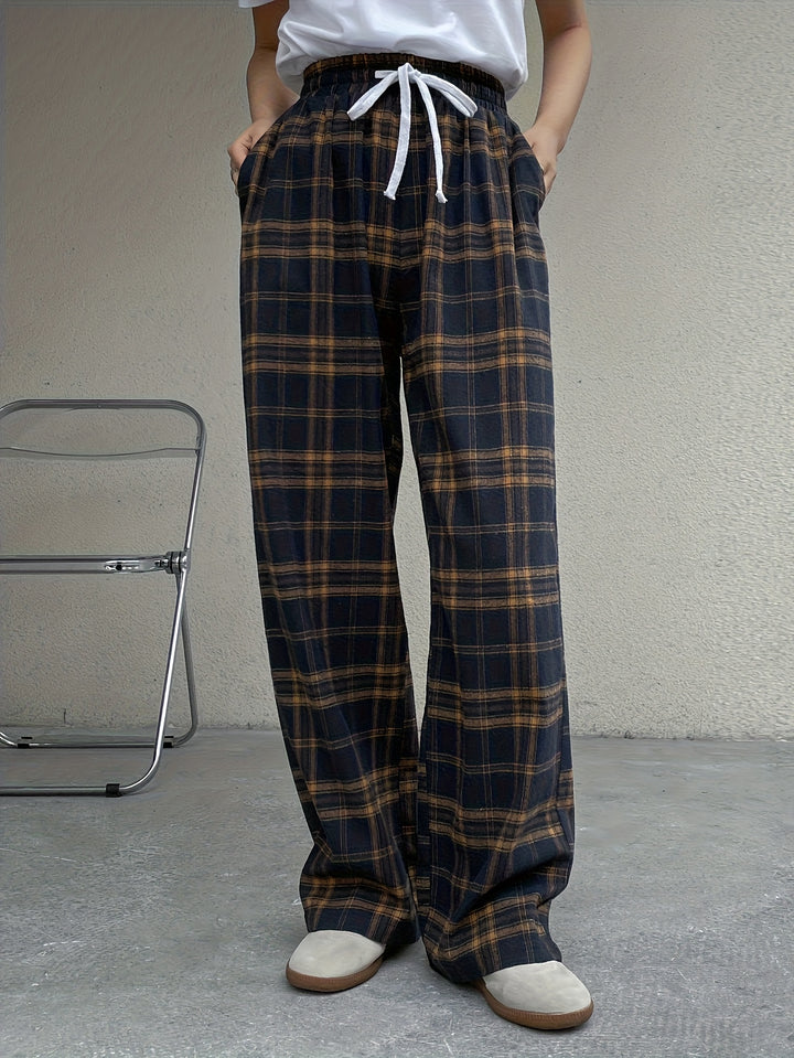 Sidonia | Woven Tartan Check Trousers