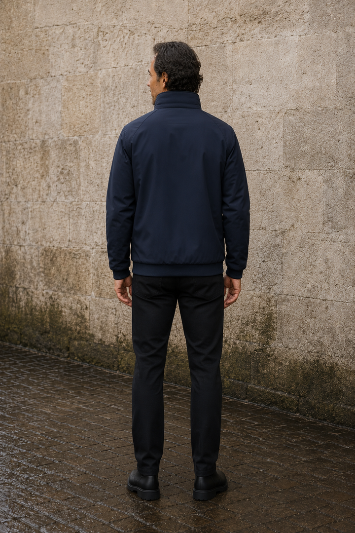 Fleece Lined Ribbed Cuff Winter Jacket - achterkant