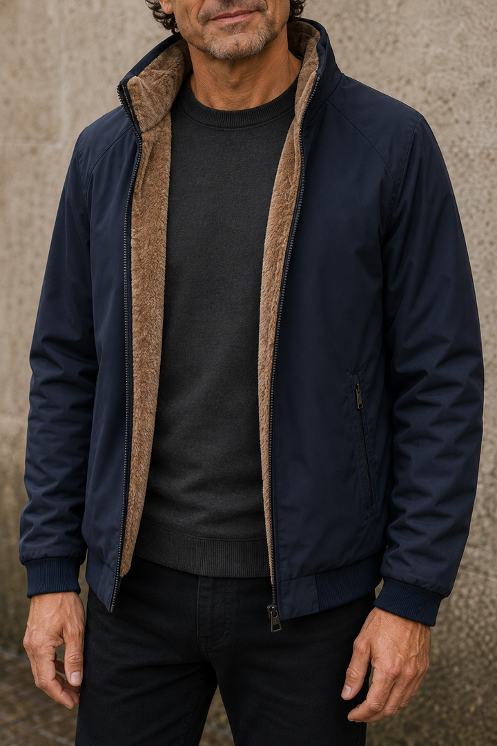 Fleece Lined Ribbed Cuff Winter Jacket - detail