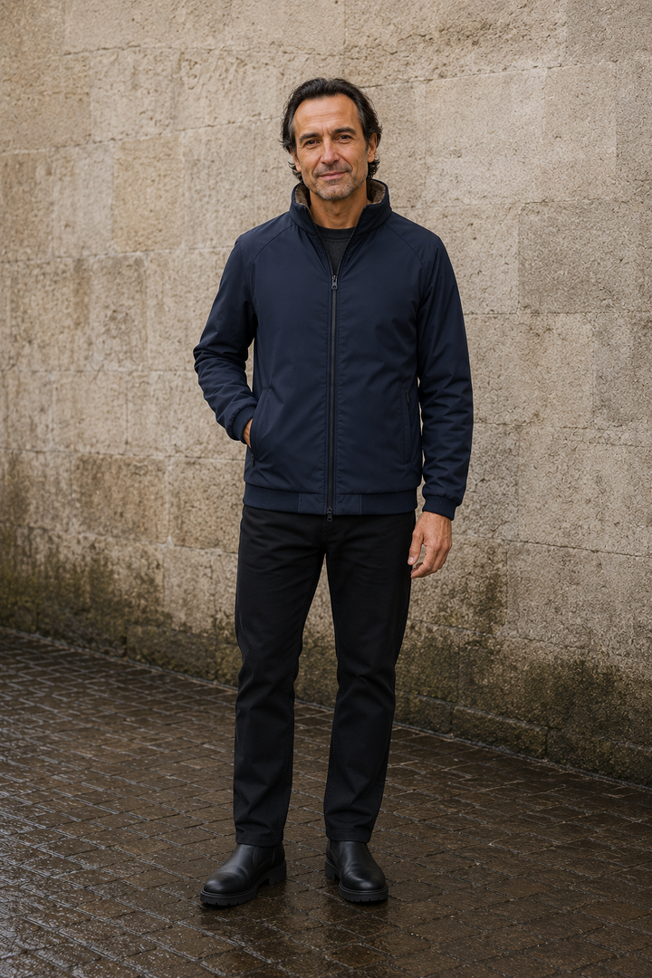Fleece Lined Ribbed Cuff Winter Jacket - voorkant gesloten