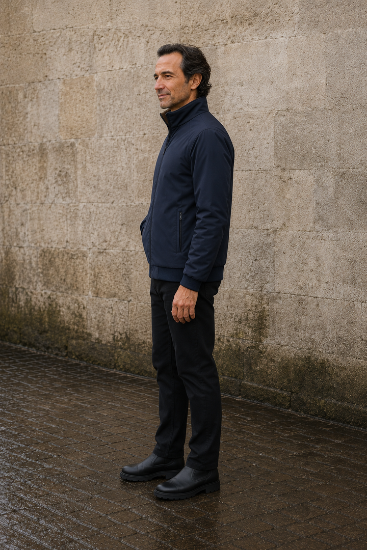 Fleece Lined Ribbed Cuff Winter Jacket - zijkant