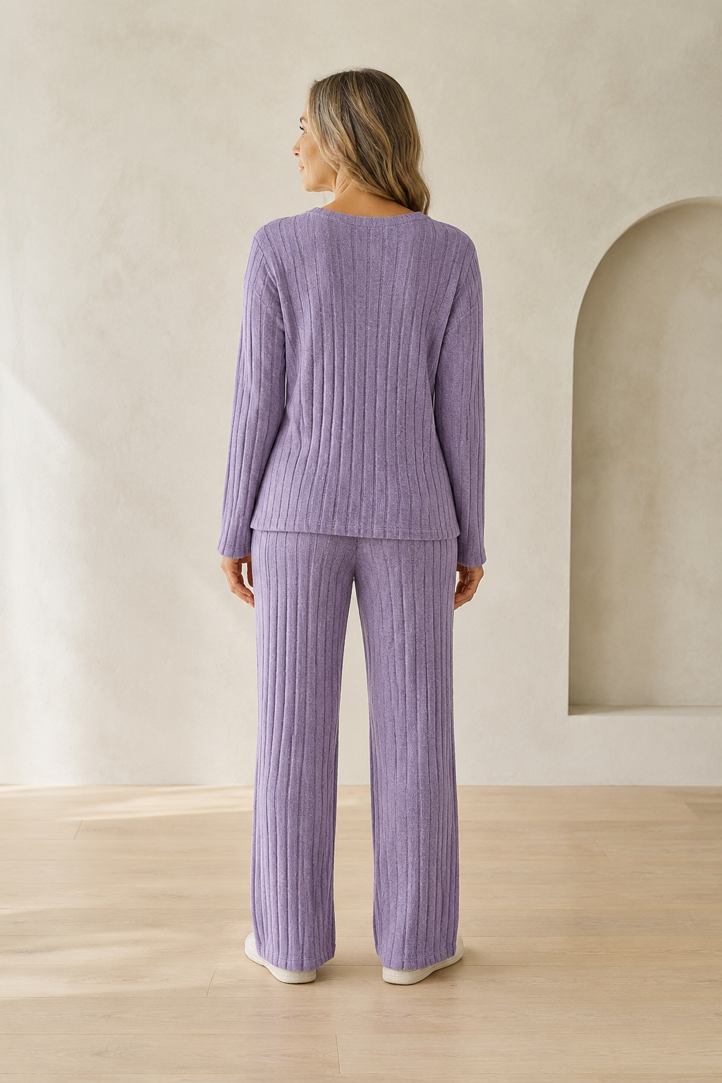 Florianne | V Neck Knit Lounge Set - Purple