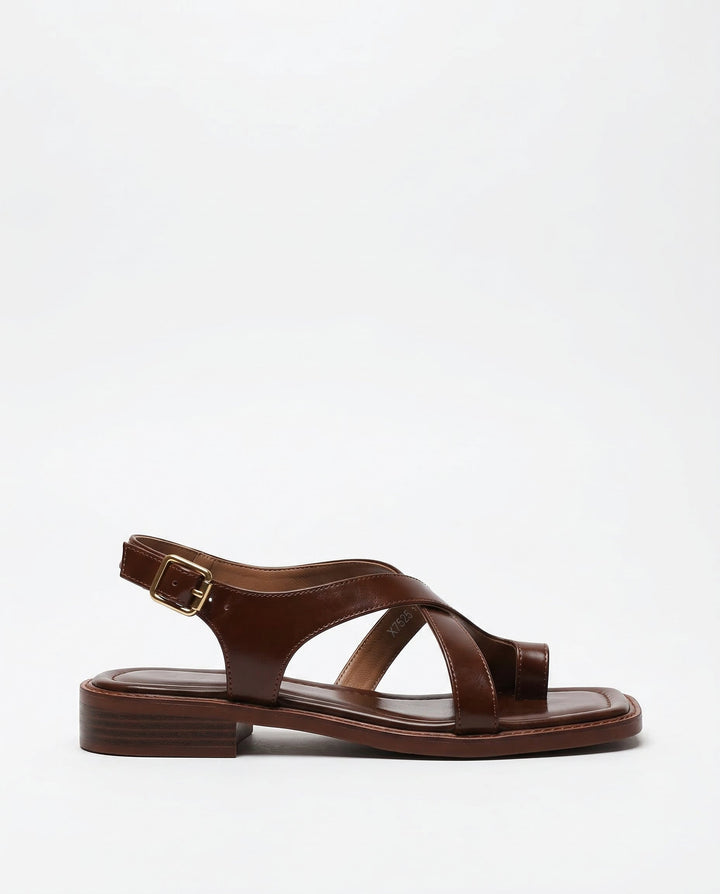 Fidelia | Italian Leather Crossed Sandals