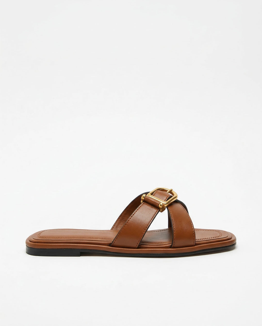 Vitalie | Crossed Strap Cutout Flat Slides