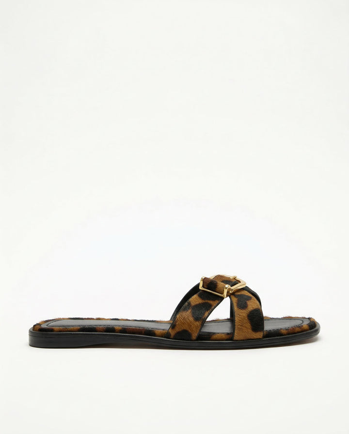 Vitalie | Crossed Strap Cutout Flat Slides