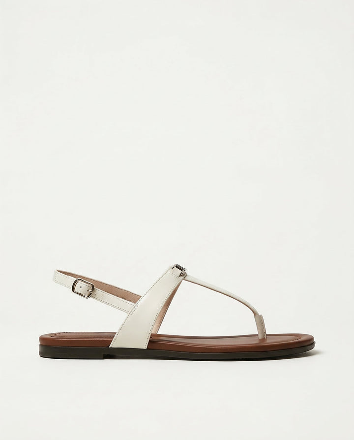 Aloise | Gold Buckle Thong Sandals
