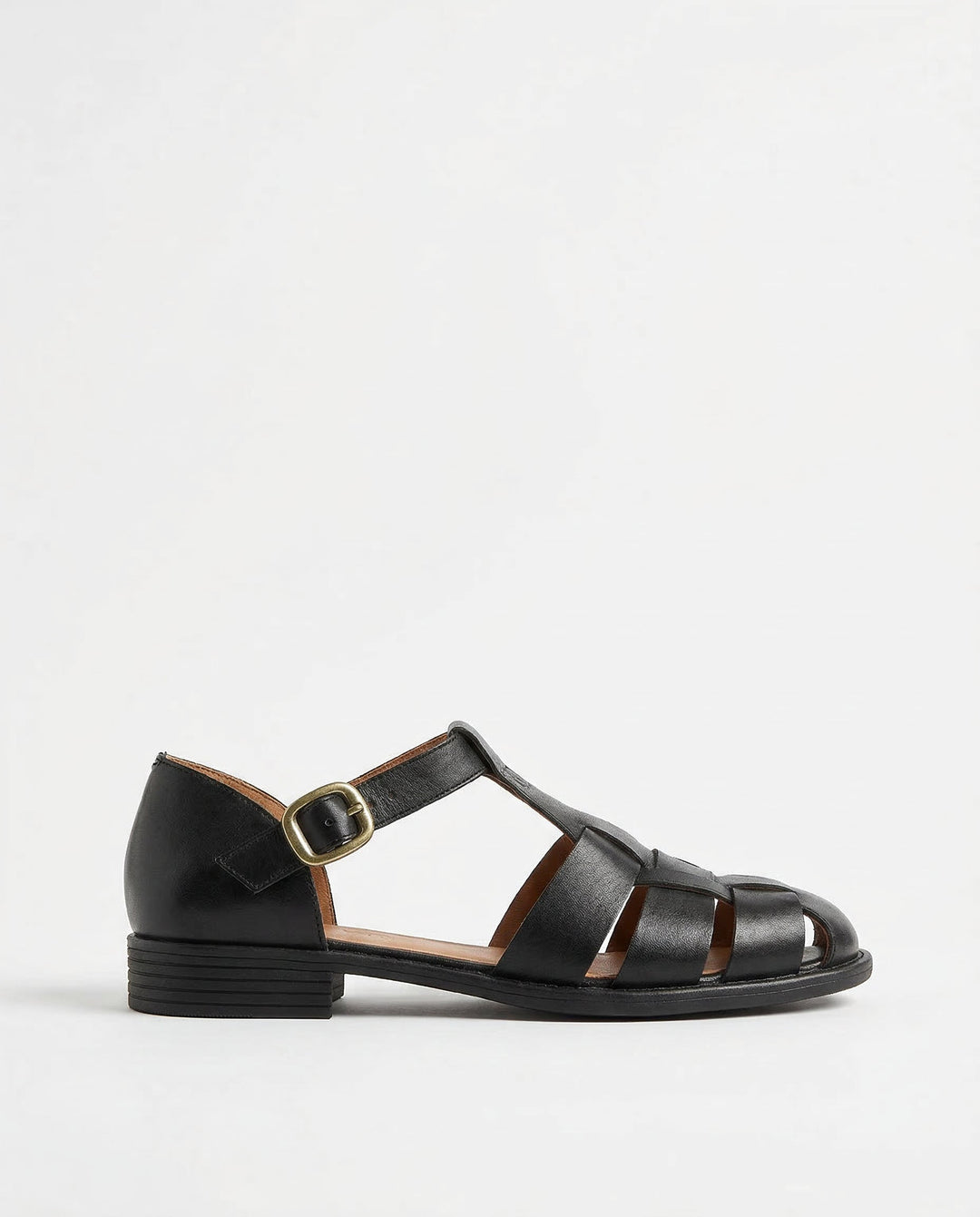 Arminda | Woven Leather T-Strap Sandals