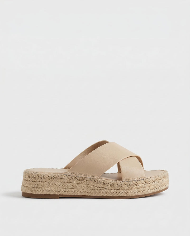 Antonine | Woven Leather Platform Slides