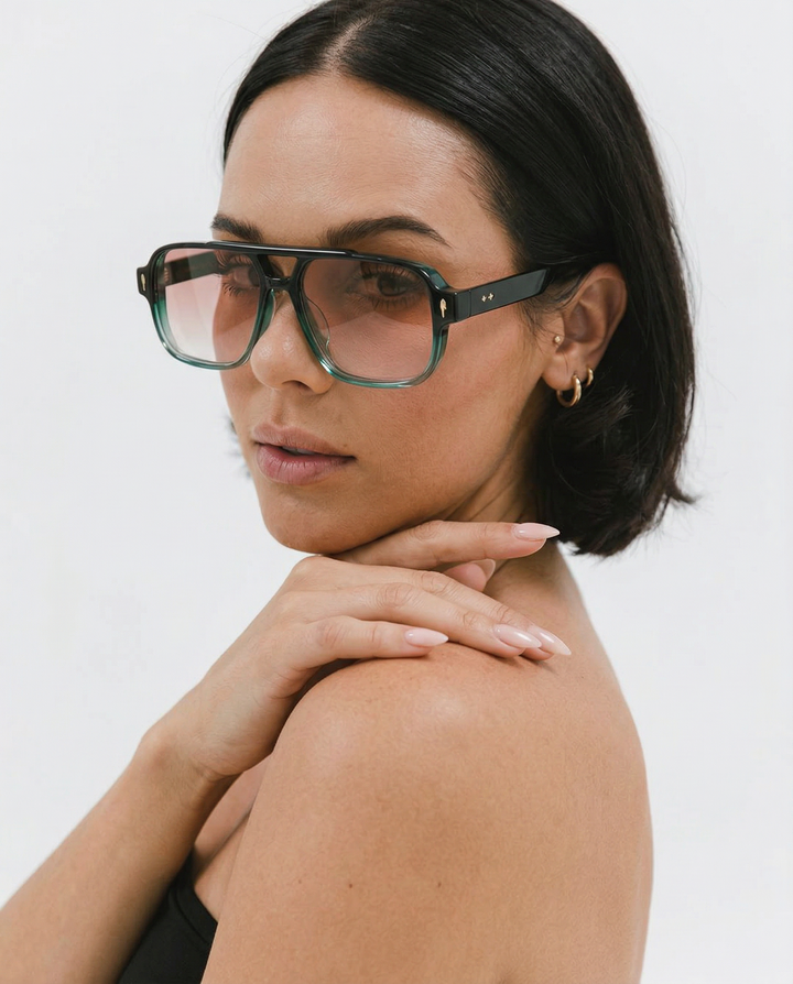 Squared Acetate Oversized Sunglasses
