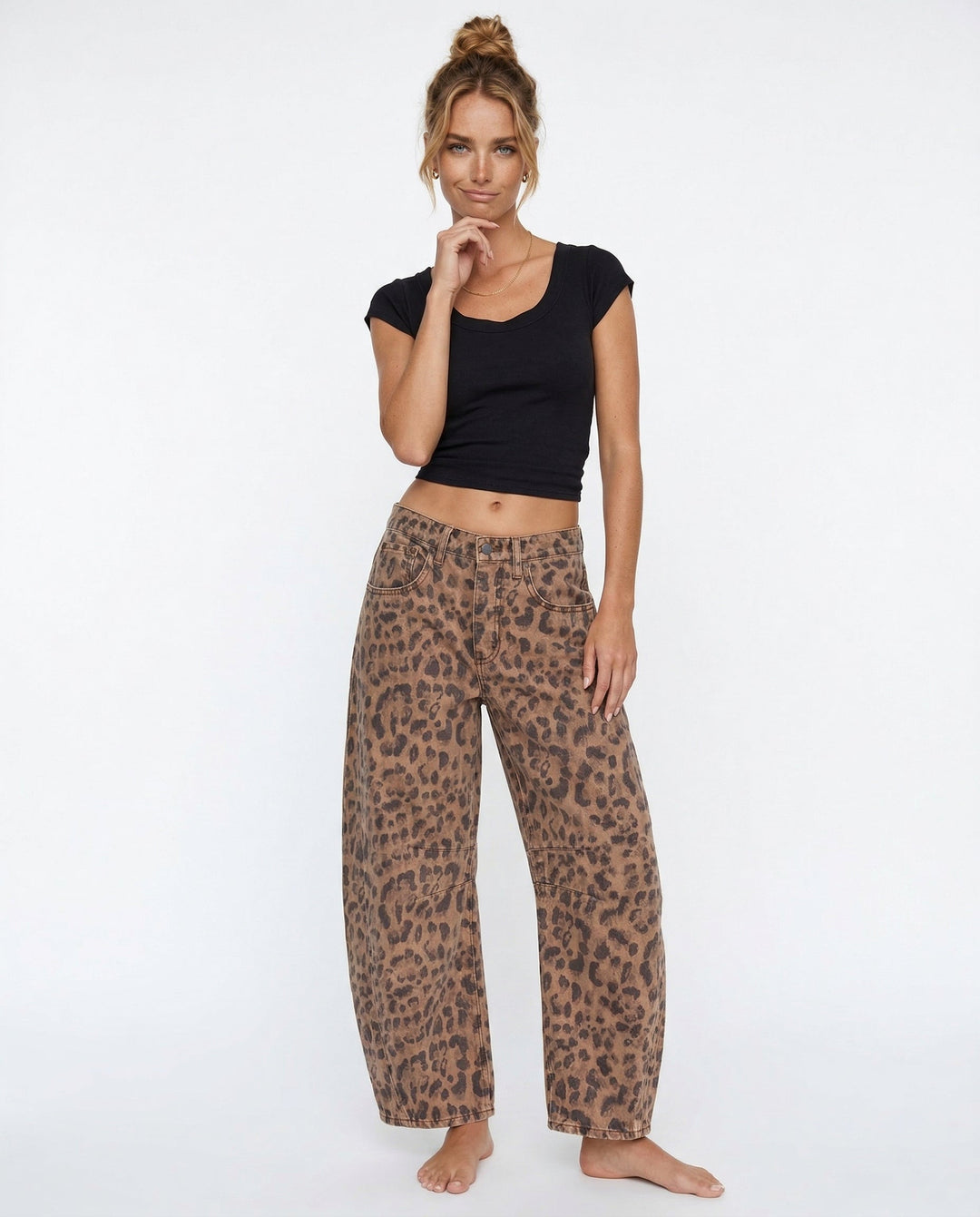 Malvine | Barrel Leg Cotton Denim Jeans