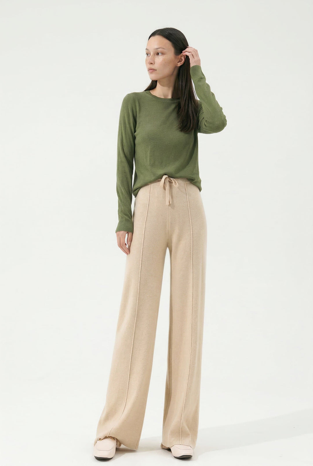 Hectorine | Merino Wool Wide Leg Trousers