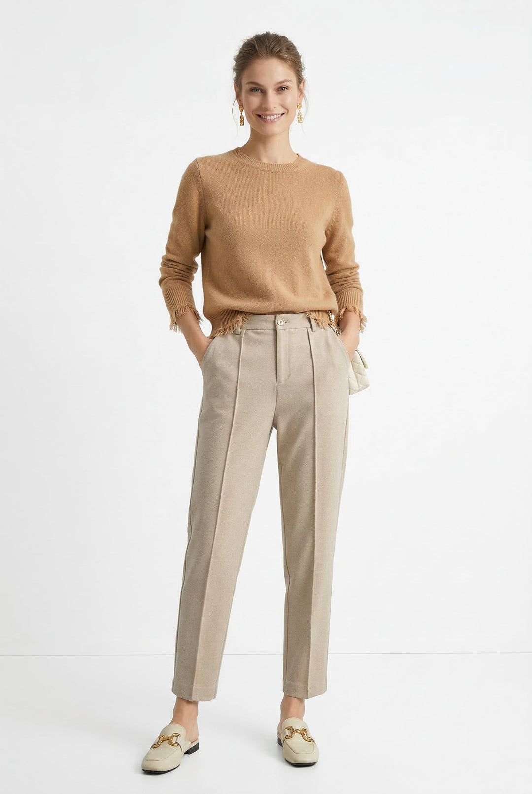 Pascaline | Wool Blend Tapered Trousers