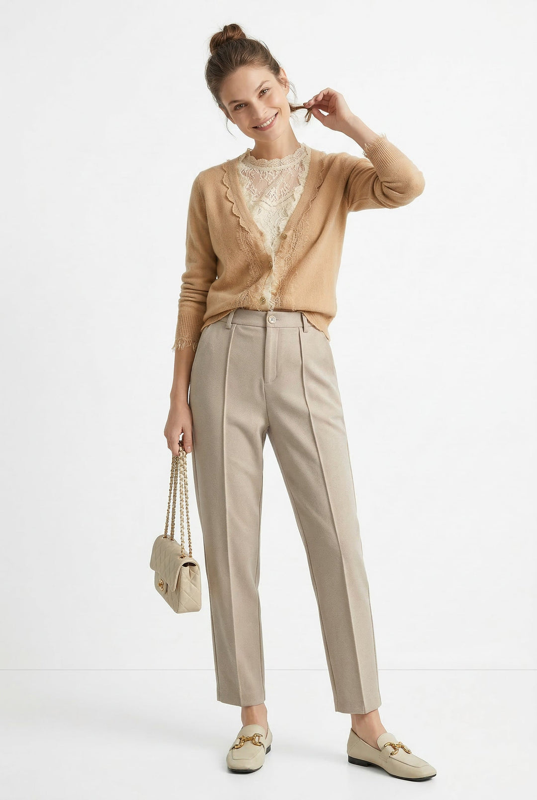 Pascaline | Wool Blend Tapered Trousers