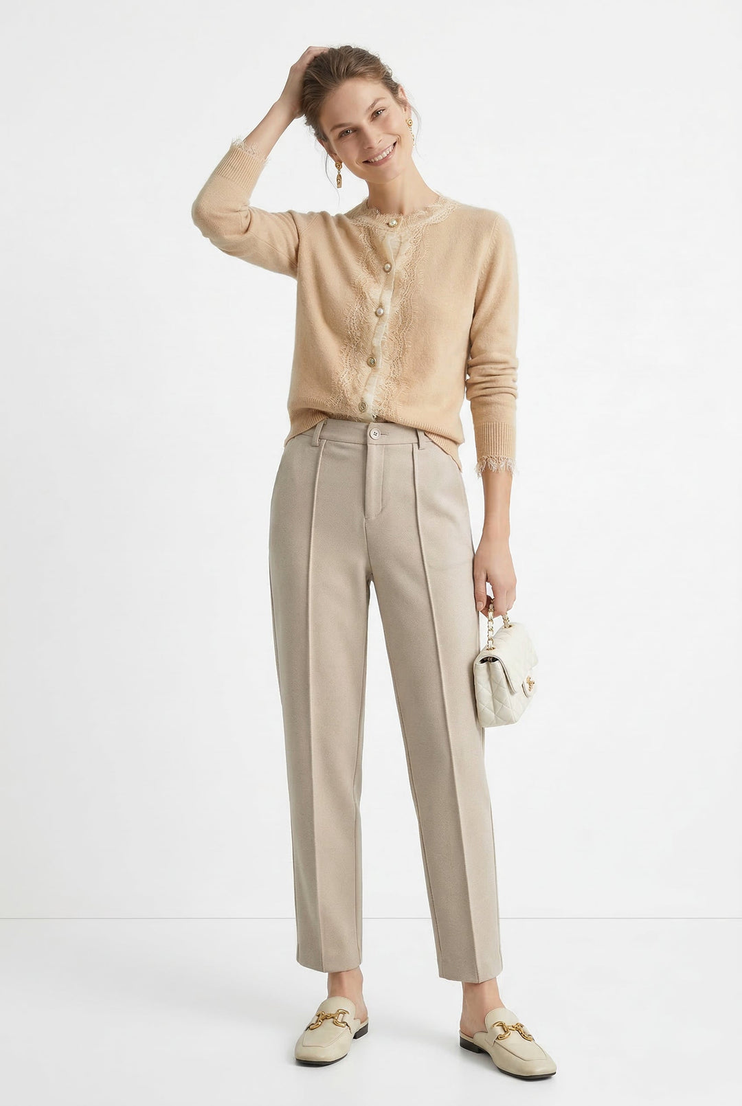 Pascaline | Wool Blend Tapered Trousers