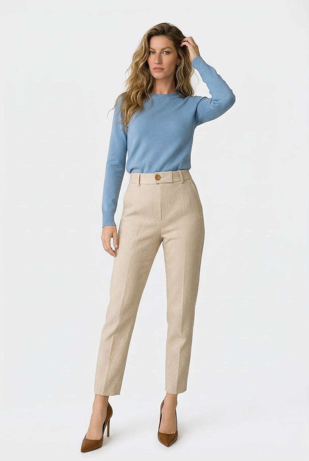 Suzette | 60% Wool Tapered Ankle Trousers
