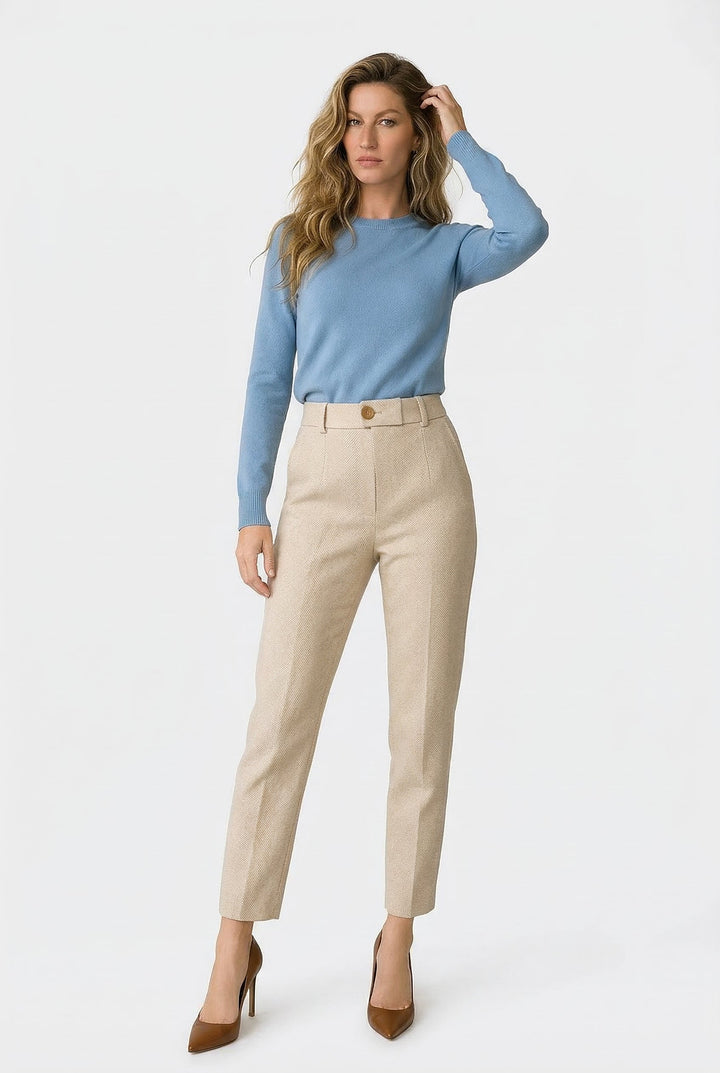 Suzette | 60% Wool Tapered Ankle Trousers