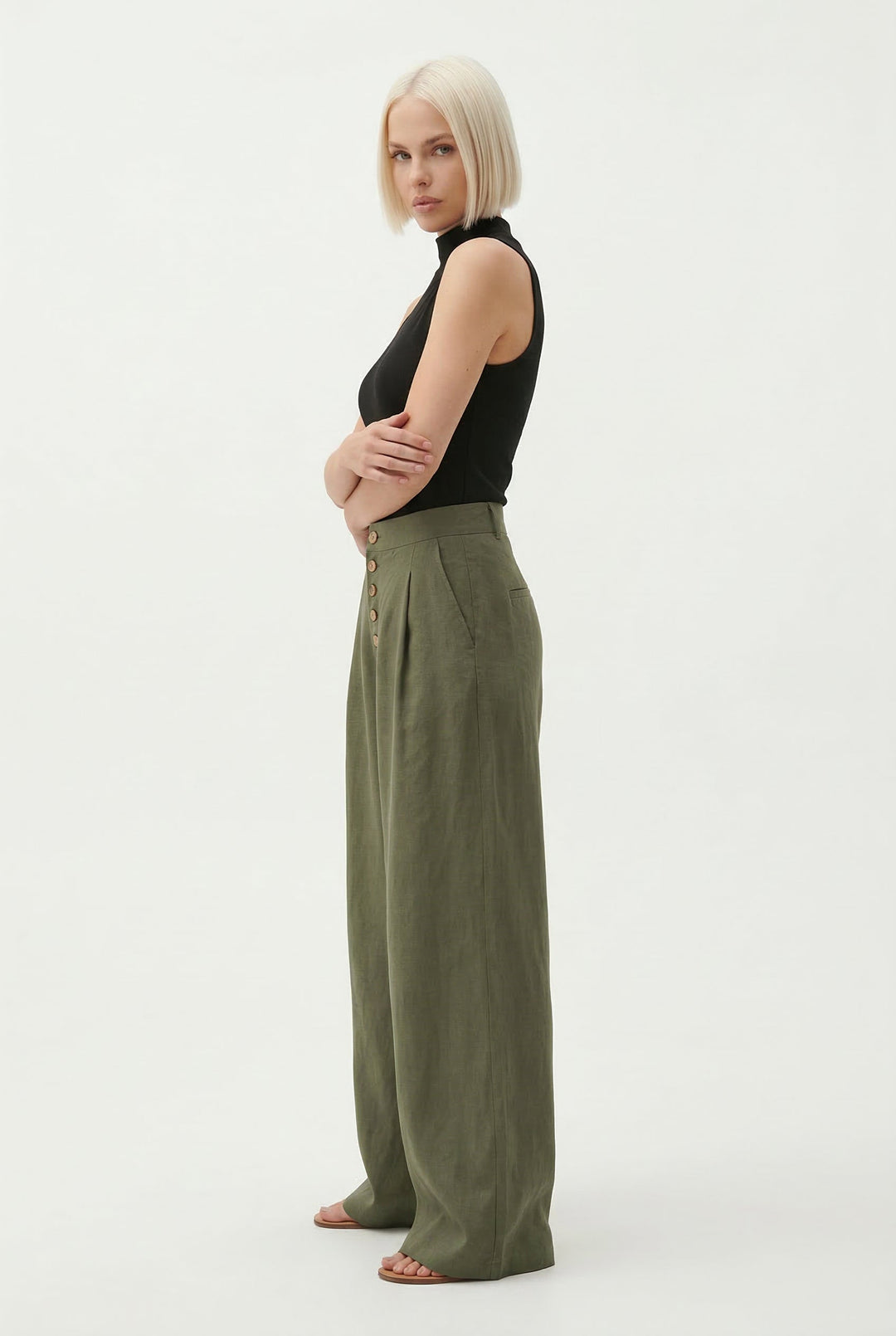 Petronille | Hidden Elastic Cotton Trousers